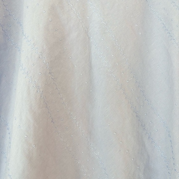 Vintage Ann Taylor Women’s Baby Blue Linen Blend Midi Skirt - Picture 3 of 9